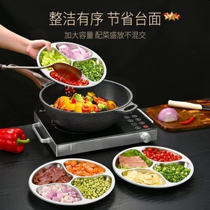 Stainless Steel Divided Plate 304 Food Grade Four Compartment Kitchen Condiment Tray For Vegetables Side Dish - Product Image 3