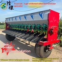 Esparcidor de Fertilizante de Acero Inoxidable Remolcado por Tractor de Cuatro Ruedas, Diseño Reforzado, Modelo Agrícola de Alta Gama, Garantía de 4 Años