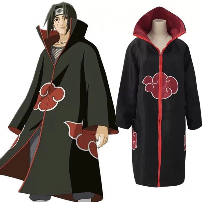 Горячая Распродажа аниме narutoe Akatsuki Uchiha Itachi Косплей Хэллоуин Рождественская вечеринка костюм плащ накидка с хаттв и кино костюм