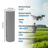 Baterai Lithium Ion 21700 3.6V 5000mAh Sel Silinder NCM Baterai Lithium Ion untuk Baterai Drone