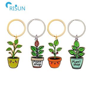 Llavero Personalizado con Diseño de Hoja de Monstera Esmaltada, Colgante de Planta en Maceta, Llavero con Planta Personalizada - Product Image 2