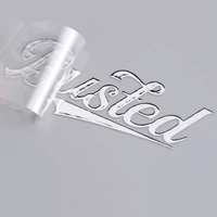 Autocollants personnalisés en métal estampé argent transfert transparent étanche lettres en métal autocollants d'étiquette de décalcomanie de nickel en relief