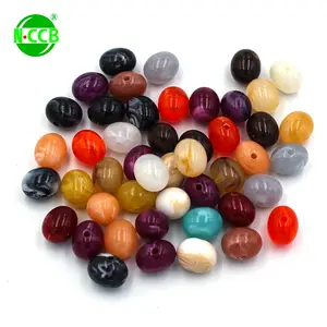 Wholesale Double Color Oval Shaped Acrylic Beads Imitation Jade Stone Beads for DIY Handmade Beaded Necklace Jewelry Making