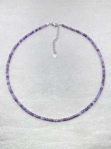 Gargantilla de cuentas de amatista facetada, delicado collar unisex de piedras preciosas de moda para fiestas, cuentas microfacetadas, gemas redondas de cristal Hasnain - Product Image 6
