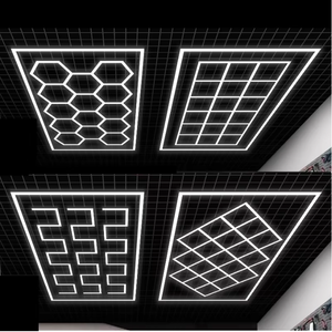 ไฟ LED รูปหกเหลี่ยมสำหรับโรงรถ ขนาด 2.43*4.84 ม. ราคาถูก ไฟตกแต่งรูปทรงรังผึ้ง สำหรับโรงรถ ไฟ LED สำหรับทำงาน - Product Image 5