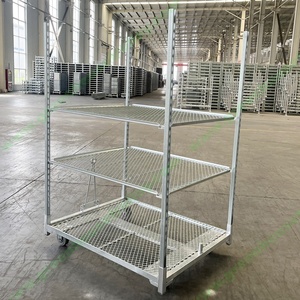 Haute qualité 44 ''x 46'' chariot de serre galvanisé galvanisé à chaud panier de transport de pépinière de plantes support de vente aux enchères de fleurs - Product Image 3