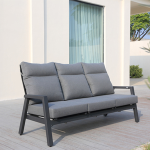 Sofá de 3 plazas OSMEN Alura moderno para jardín, sofá de metal y tela para uso en patio exterior - Product Image 2