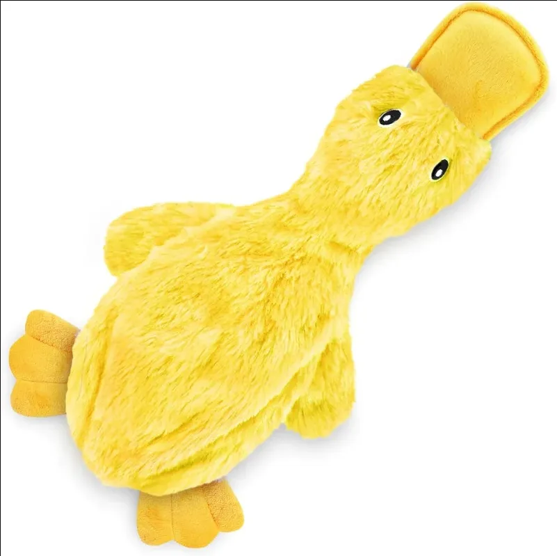 Meilleur jouet pour chien froissé pour les races, canard mignon sans farce avec couineur doux, peluche sans gâchis à mâcher et à jouer