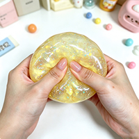 Lot de 90g de slime cristallin croustillant, boule de 7cm, jouet sensoriel anti-stress à presser avec paillettes, boîte de présentation de 12 pièces