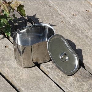 Bouilloire de camping portable 2-en-1 en acier inoxydable SUS304 de 1L (1000ml) avec poignée pliable et couvercle perforé – Ensemble de cuisson pour l'extérieur - Product Image 5