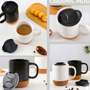 Taza de Cerámica Personalizada con Logotipo, para Regalo, Oficina, Hogar, Interior, para Leche, Café y Bebidas, con Base de Corcho y Tapa Deslizante - Product Image 3