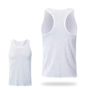Débardeur de course personnalisé pour marathon urbain, respirant, séchage rapide, en maille, sans manches, pour homme, entraînement en salle de sport, dos nageur, sans couture - Product Image 2