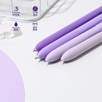 Ensemble de stylos à encre gel transparents en plastique pour cadeaux de papeterie, encre noire, pointe de 0,5 mm, stylo à clic rétractable avec revêtement en caoutchouc souple