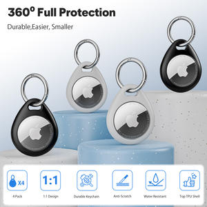Lot de <span class=keywords><strong>4</strong></span> étuis pour <span class=keywords><strong>AirTag</strong></span>, porte-clés anti-rayures pour traceur GPS <span class=keywords><strong>Apple</strong></span>, étui en silicone pour <span class=keywords><strong>AirTag</strong></span> - Product Image 5