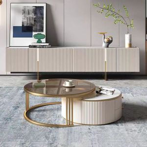 Juego de Mesa de Centro y <span class=keywords><strong>Mueble</strong></span> para <span class=keywords><strong>TV</strong></span> de Placa de Roca, Muebles Modernos para Sala de Estar, Almacenamiento Duradero y Ecológico, Fácil de Limpiar - Product Image 2