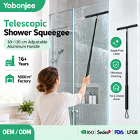 Raclette de douche télescopique, longueur réglable 30-120 cm, en aluminium et silicone, durable, écologique, pour vitres, sols et surfaces en verre