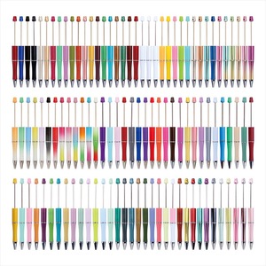100 Penne in Plastica Colorate all'Ingrosso per Perline, Colori Assortiti, Gradiente Solido, Glitter Metallizzato, Penne Vuote Fai-da-Te per Lavori Artigianali con Perline - Product Image 1