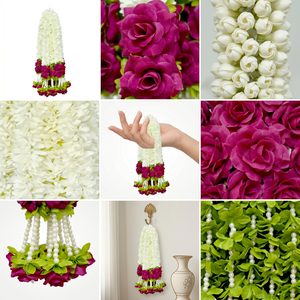 Guirnalda de Flores Artificiales con Perlas de Rosa AFF-Garland-8.5 Precio Rs.1200/10 piezas - Product Image 6