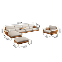 Ensemble de canapés en cuir en forme de L moderne, canapé lounge, canapé d'angle de luxe avec pieds en métal doré pour salon, maison, villa, meubles