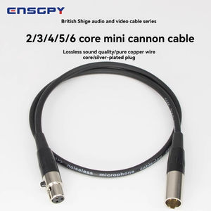 MAXIMON-Conector XLR macho hembra Mini de 3 pines, cubierta exterior de PVC plateado, adaptador de micrófono, <span class=keywords><strong>cable</strong></span> de audio (negro) - Product Image 2