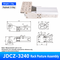JD Accessoire de manipulateur robotique professionnel : Groupe de cylindres à pignon-rail de précision pour positionnement latéral, Outil de retournement en aluminium durable