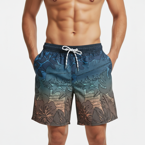 Shorts de bain décontractés à taille mi-haute, en non-tissé, imperméables, respirants, écologiques, avec cordon de serrage, 5 pouces, personnalisables avec logo, vente en gros, séchage rapide - Product Image 1