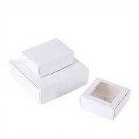 Boîte d'expédition en carton personnalisée avec logo, fenêtre transparente en PVC, emballage en papier kraft, boîte cadeau noir mat et blanc, pliable, vente en gros