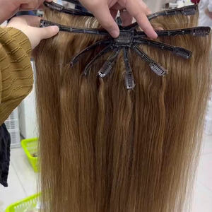 NOUVELLE TENDANCE Extensions de cheveux naturels vierges en gros, faciles à poser, type Topper, à clipser, avec cuticules alignées, style Octopus, extensions à clipser Spider - Product Image 1