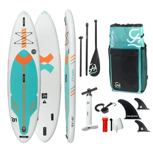 Inflatable Stand-Up Paddleboarding SUP Board Aluminum Paddle Kayak Seat Touring Fins Double Head Pump Waterplay Surfing