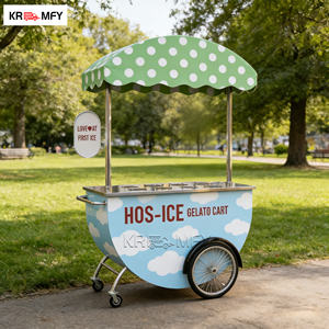 Chariot de présentation de glaces et de sorbets pour extérieur, avec roues, pour la vente ambulante, la restauration et les événements festifs - Product Image 3