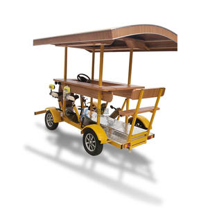Vélo-bar électrique mobile pour 8 passagers, remorque de fête à pédales en fibre de verre pour attractions en bord de mer ou parcs d'attractions - Product Image 1