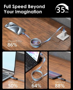 Cavo Magnetico USB-A e USB-C Intrecciato Bio <span class=keywords><strong>di</strong></span> Alta Qualità 240W, Cavo <span class=keywords><strong>di</strong></span> Ricarica Magnetico per Trasferimento Dati - Product Image 6