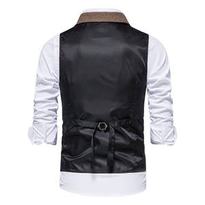 الرجال نمط الرجعية بلا أكمام سترة تنفس الرسمية وغير الرسمية Colete مزدوجة الصدر إغلاق للخريف - Product Image 6