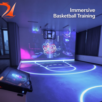 Simulateur de basketball immersif en métal avec design 3D, jeu de tir interactif, score en temps réel, pour aire de jeux intérieure et fitness