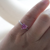Bague Cocktail en Argent Sterling S925 avec Moissanite Cœur Multicolore 1 & 2 Carats Certifiée GRA, Sertie Pavé, Vente en Gros
