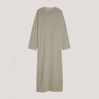 Hochwertiges Jersey-Abaya-Kleid, Unifarbenes Muslim-Abaya-Kleid, Einfaches Konservatives Locker Geschnittenes Kleid, Maßgeschneiderte Eid-Kleidung