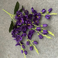 Arrangement de bouquet de fleurs artificielles de glaïeul avec poignée pour la décoration intérieure réaliste simulation de fausses fleurs bouquet de glaïeul