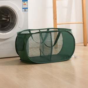 Odor-free Fold Compact Pop up <b>Laundry</b> Hamper Collapsible Mesh <b>Laundry</b> <b>Basket</b> for Home and Travel Use - Product Image 1