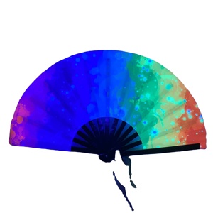 Large Rave Folding Hand Fan Clack Fan With Fabric Bag Colorful Holographic UV Fan for Men Women <b>Bamboo</b> Ribs Decorative Acc - Product Image 5