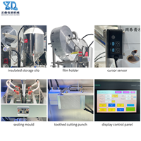 Machine de remplissage et de scellage verticale entièrement automatique à 4 soudures latérales pour petits sachets de pâte et de sauce, facile à nettoyer avec trémie de mélange