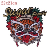 Écussons de broderie de grande taille en gros, écussons brodés à repasser, crâne de motard, insignes brodés de moto pour veste/jean