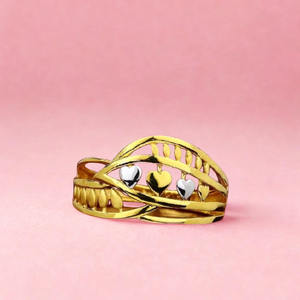 Anillo de diseño de corazón de oro de lujo para mujer, joyería fina, elegante regalo de aniversario de boda - Product Image 1