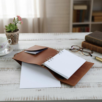 Couverture de classeur A5 en cuir véritable avec poignée, personnalisable, pour carnet à feuilles mobiles, en cuir de vachette, rechargeable, idéal pour les cadeaux