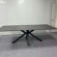 Table à manger en bois avec pieds de table renforcés pour supporter le plateau de table en céramique de marbre de pin recyclé de 12 mm pour la cuisine