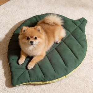 Coussin pour animaux de compagnie multifonction en forme de feuille, tapis pour chat et chien, tapis de sol pour chat, tapis de couchage confortable et doux pour animaux de compagnie, 100 % coton - Product Image 2