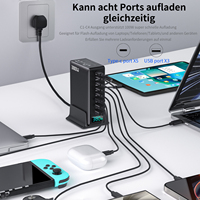 Station adaptateur secteur 30w 45w 380 w Type C PD 100W 5C3A Chargeurs Gan Led Chargeur multifonctionnel de bureau Chargeur USB 380 w