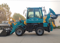 WZ08 12 Mini Backhoe Loader Listrik 4WD Bertenaga Baterai Lithium, Compact Two End Loader untuk Pekerjaan Penggalian Parit Perkotaan