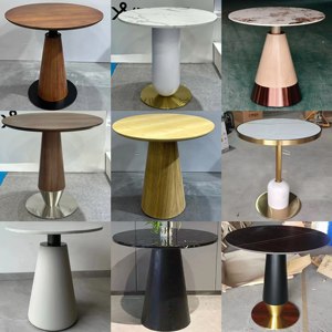 <span class=keywords><strong>Table</strong></span> et chaises rondes en acier, style luxe léger, pour la négociation commerciale, combinaison pour hall d'hôtel, restaurant, usage domestique - Product Image 5