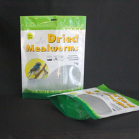 Vente en gros 1 kg Vers de farine lyophilisés Aliment pour animaux Nourriture pour poulets Sachet Doypack avec fenêtre Emballage avec dispositifs de sécurité Sacs en plastique