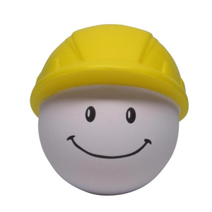 Promotional Gifts PU Foam Yellow Hat Character Shaped Venting Slow Rising Stress Reliever Soft <b>Squeeze</b> Toy for Kids and Adults - Product Image 2